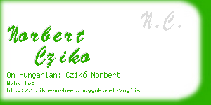 norbert cziko business card